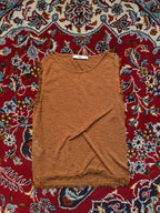 Mango Womens Brown Frayed Raw Hem Sleeveless Top - XS