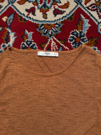 Mango Womens Brown Frayed Raw Hem Sleeveless Top - XS