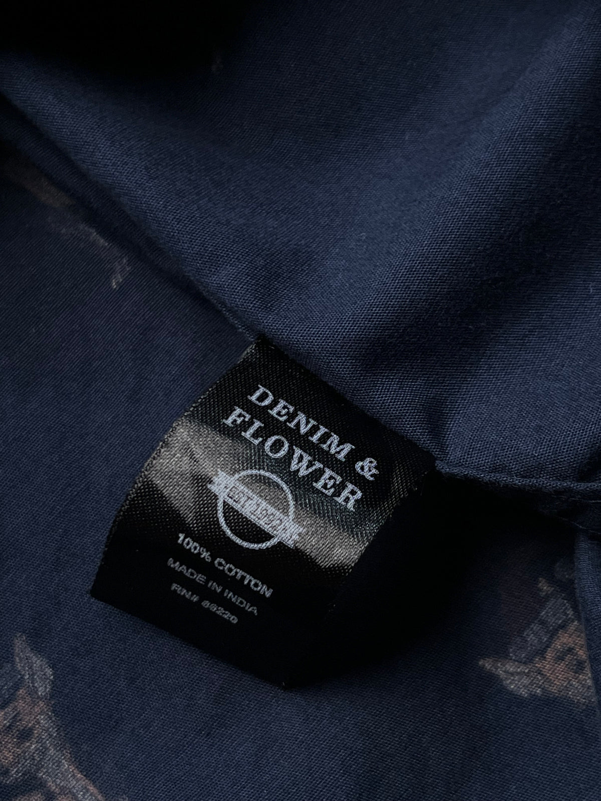 Denim & Flower Ricky Singh Navy Blue Christmas Santa Button Down Shirt - M