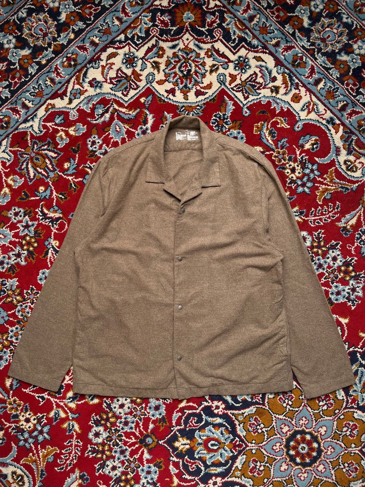Muji Mens Brown Flannel Open Collar Jacket - M