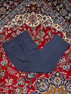 Mens Navy Blue Pleated Linen Blend Dress Pants - 32