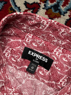 Express Mens Classic Fit Paisley Button Down Shirt - S