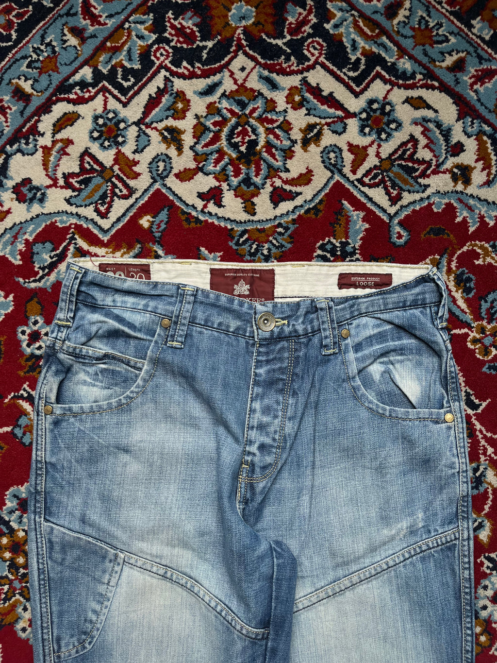Cherokee Vintage Loose Fit Paneled Biker Jeans - 30