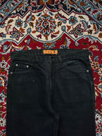 Vintage C&Y Black Washed Heavyweight Sturdy Straight Fit Jeans - 32a