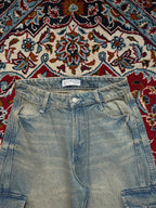 Denim Co Women Light Washed Baggy Cargo Jeans - 26