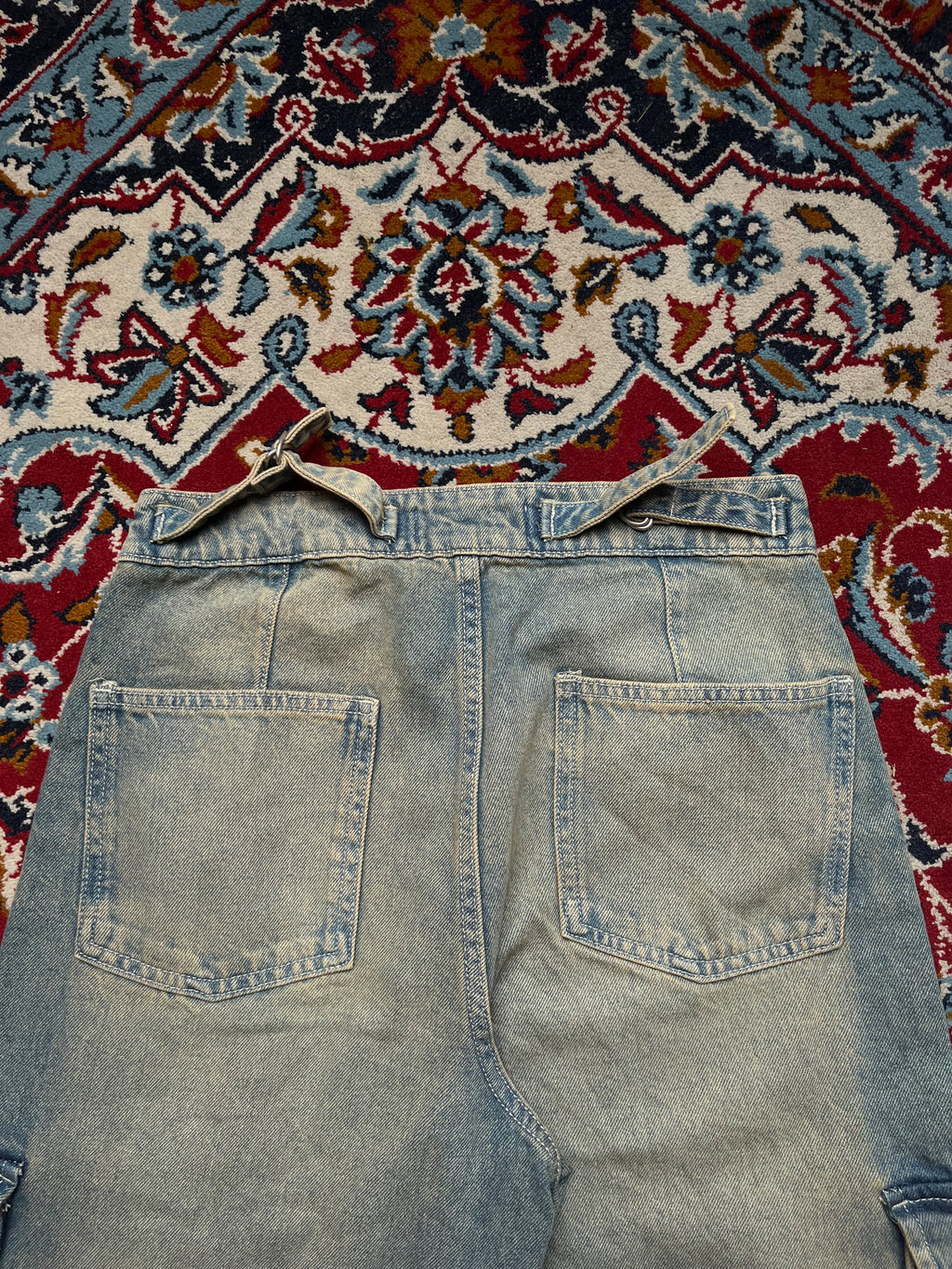 Denim Co Women Light Washed Baggy Cargo Jeans - 26