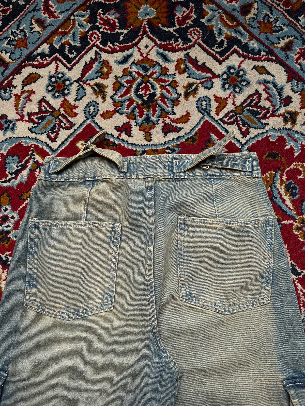 Denim Co Women Light Washed Baggy Cargo Jeans - 26