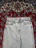 H&M &DENIM Women Acid Washed Grey High Waist Wide Fit Jeans - 28