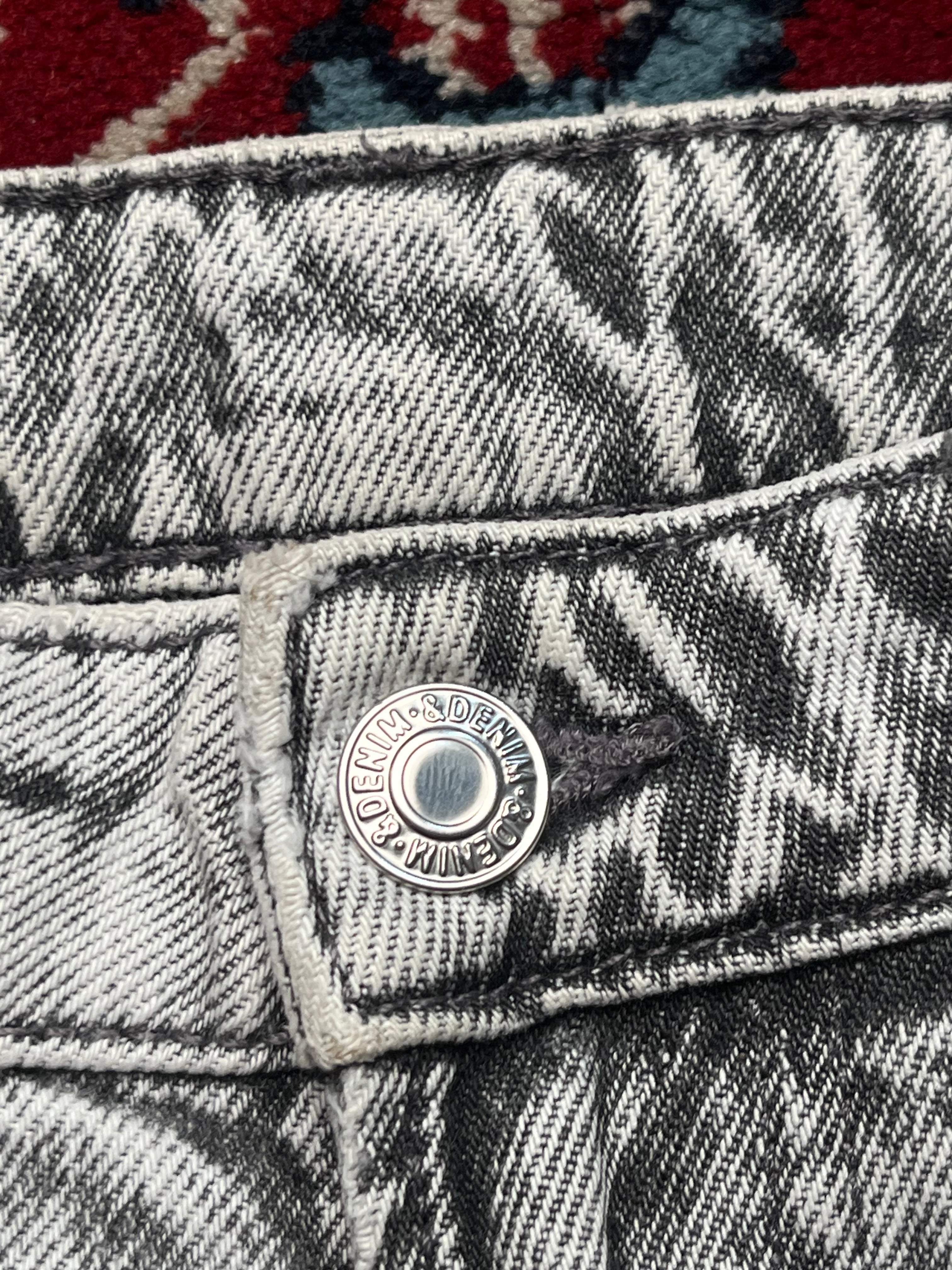 H&M &DENIM Women Acid Washed Grey High Waist Wide Fit Jeans - 28