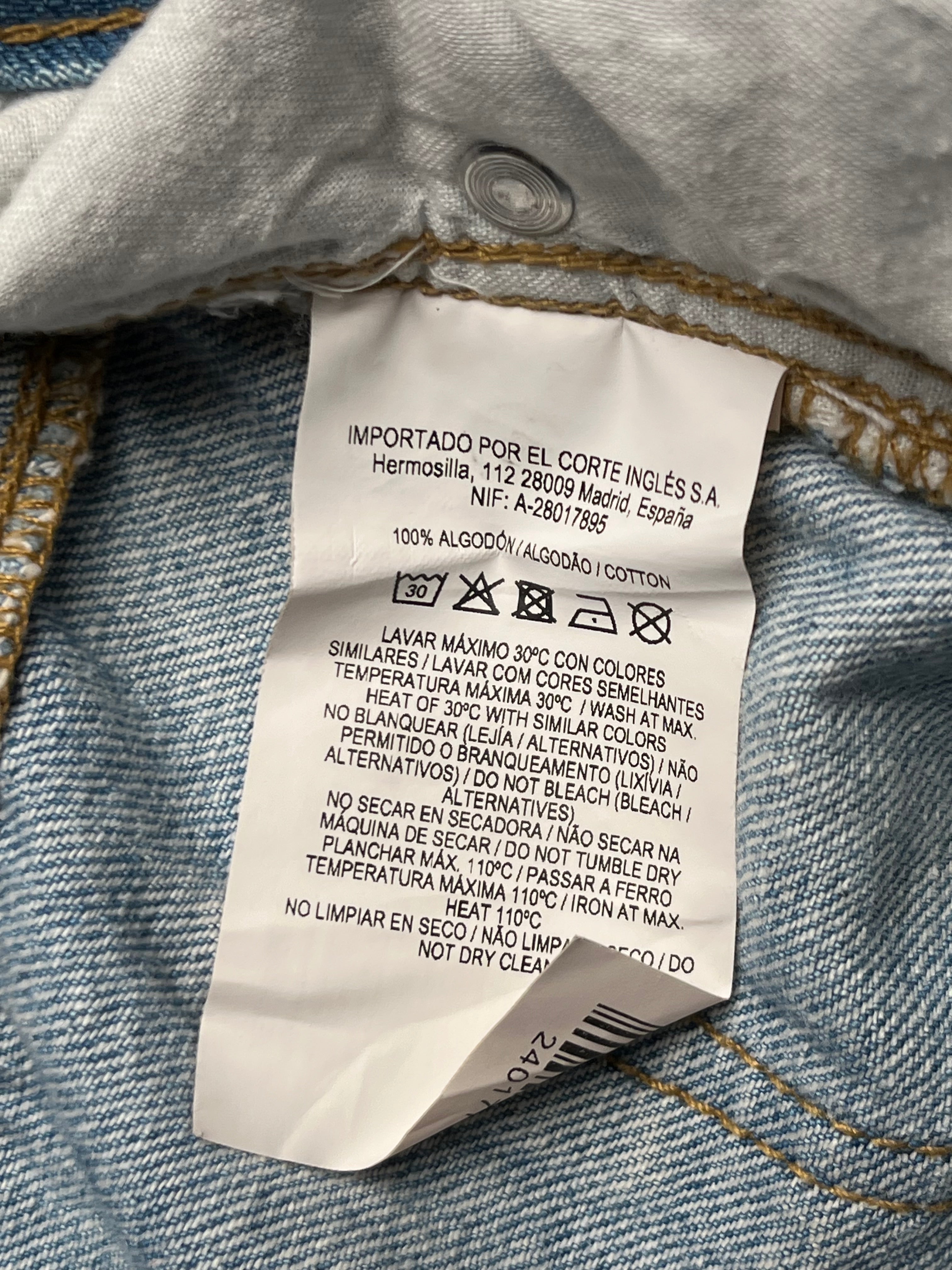 Unit Denim Collection El Corte Ingles Light Washed Baggy JEANS - 30