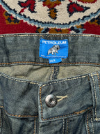 Petroleum Officers Club Biker Cinch Back Medium Washed JEANS - 36