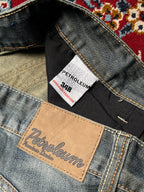 Petroleum Officers Club Biker Cinch Back Medium Washed JEANS - 36