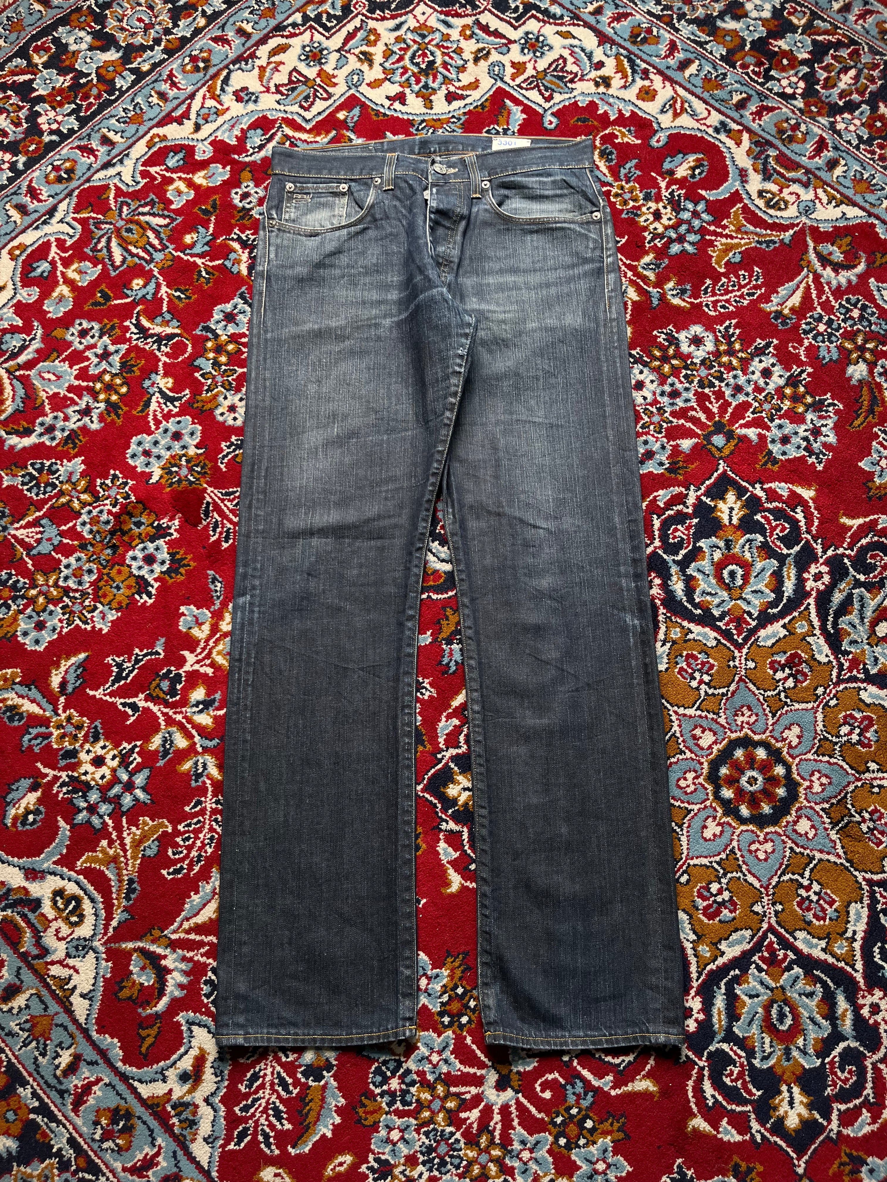 Vintage G-Star RAW 3301 Dark Washed Straight Fit Jeans - 32