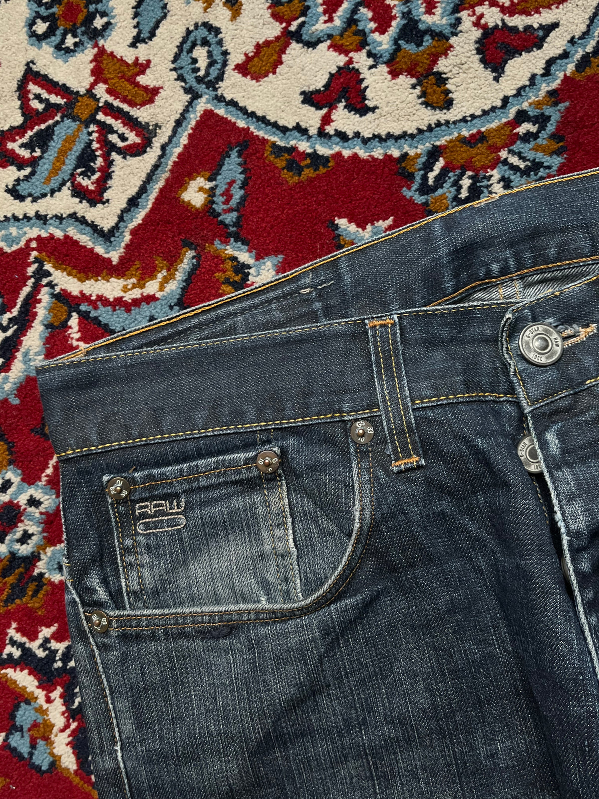 Vintage G-Star RAW 3301 Dark Washed Straight Fit Jeans - 32