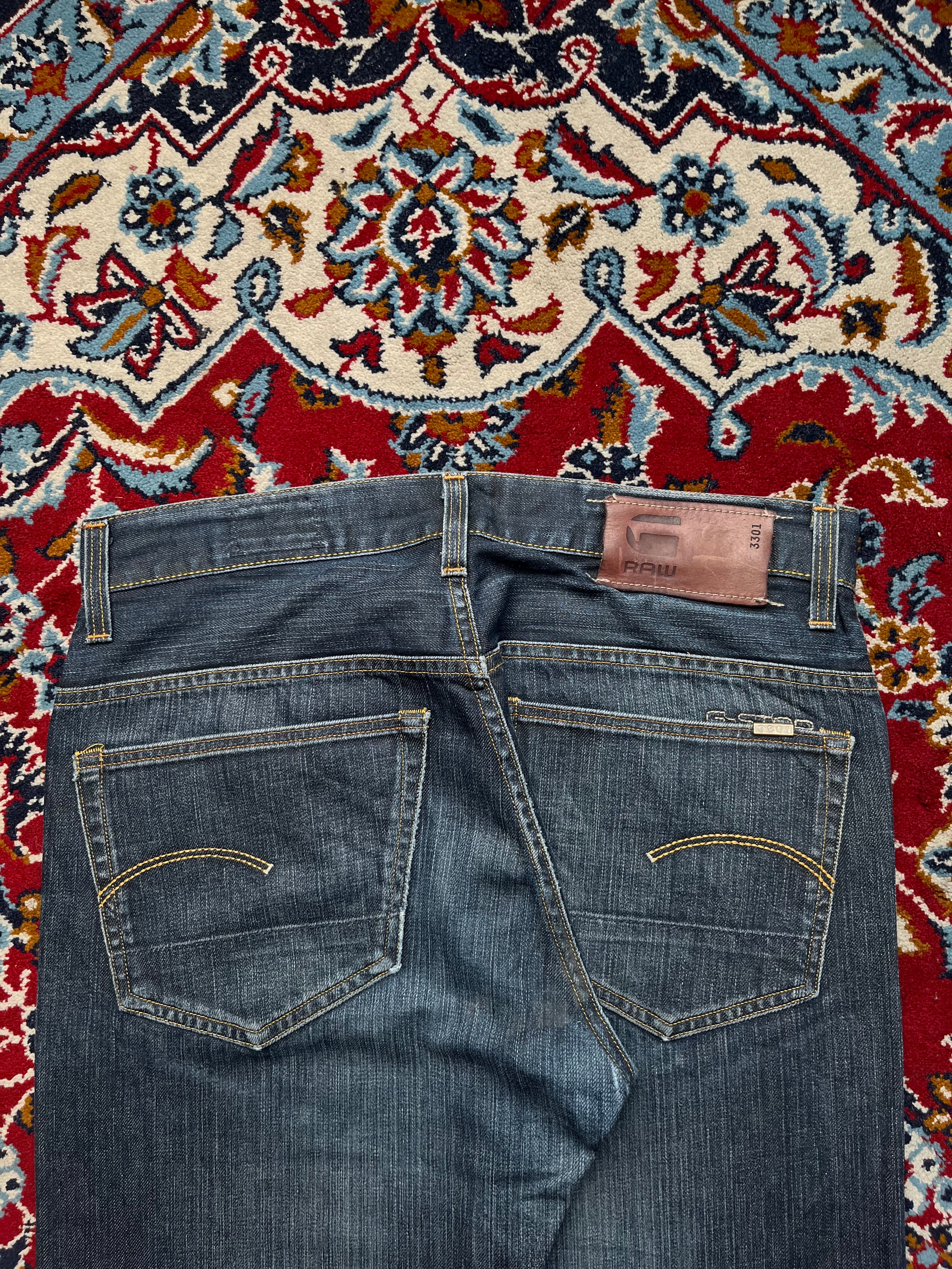 Vintage G-Star RAW 3301 Dark Washed Straight Fit Jeans - 32