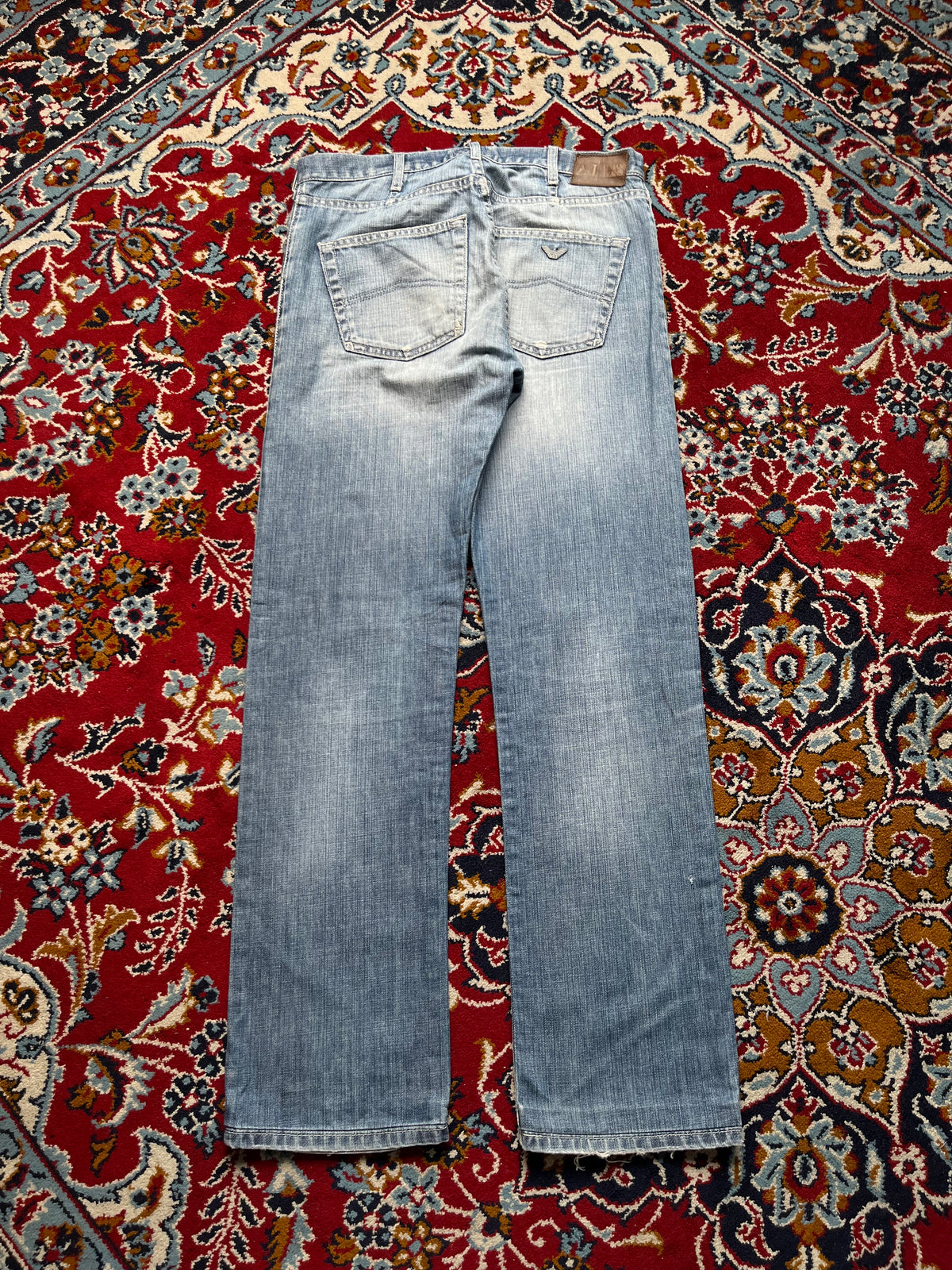 Vintage Armani Jeans Indigo 008 Series Light Washed Straight Fit Jeans - 32