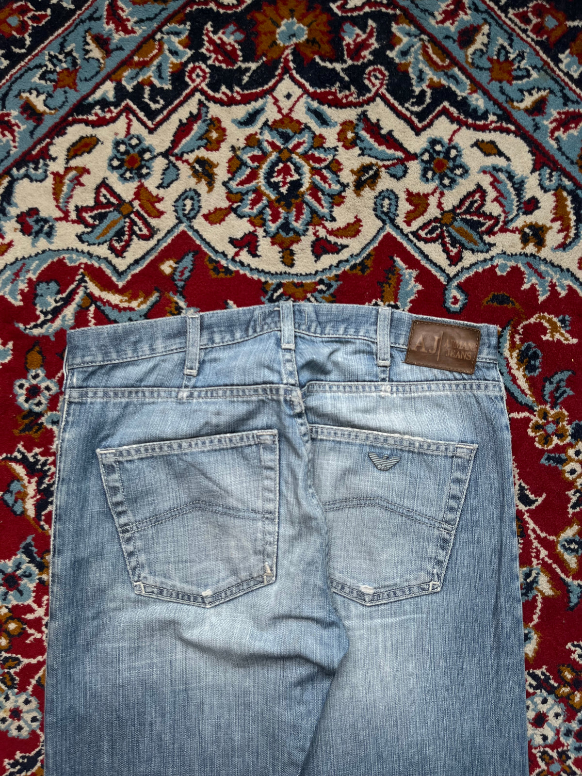 Vintage Armani Jeans Indigo 008 Series Light Washed Straight Fit Jeans - 32
