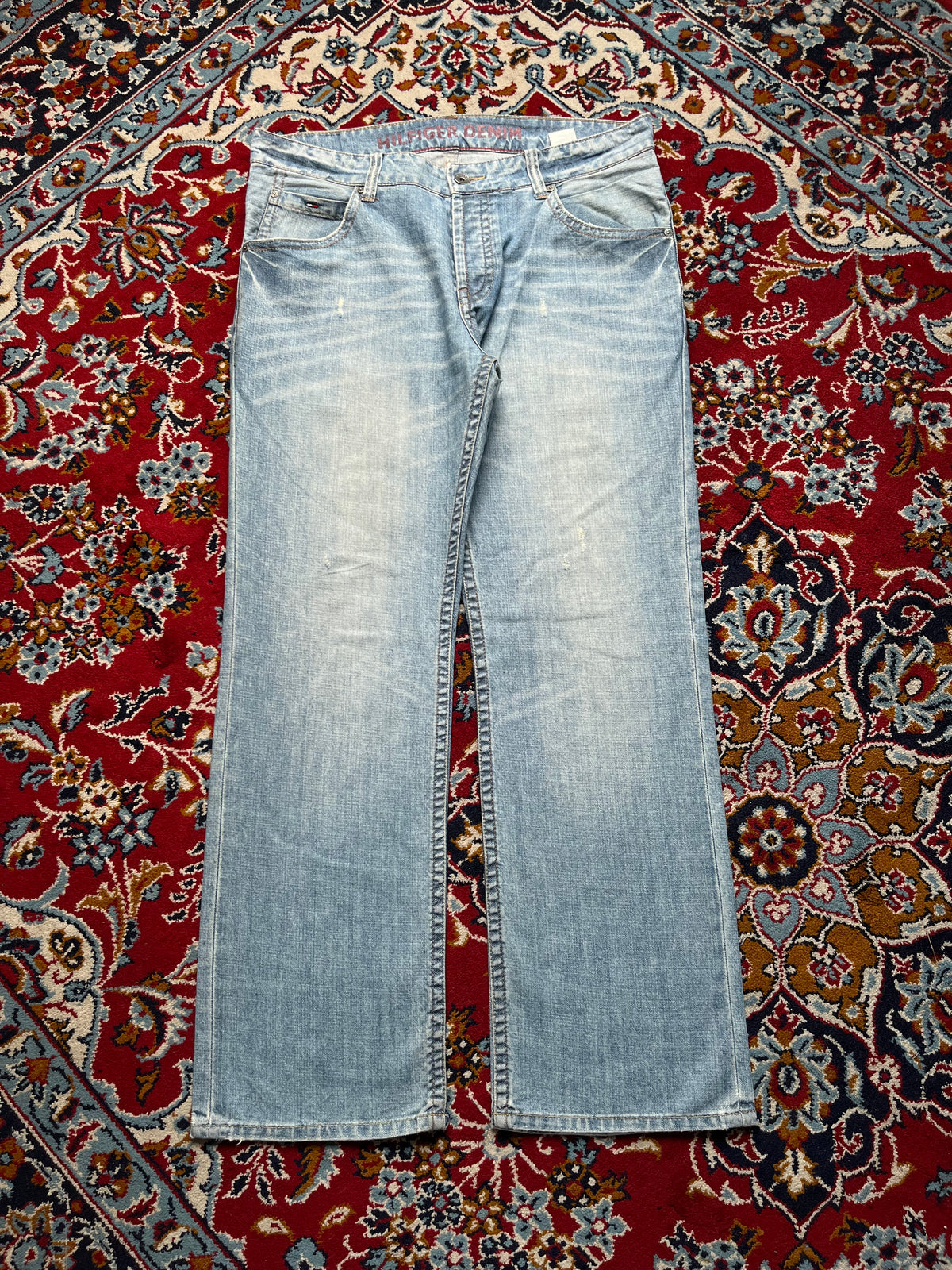 Vintage Hilfiger Denim Light Washed Straight Fit Jeans - 38