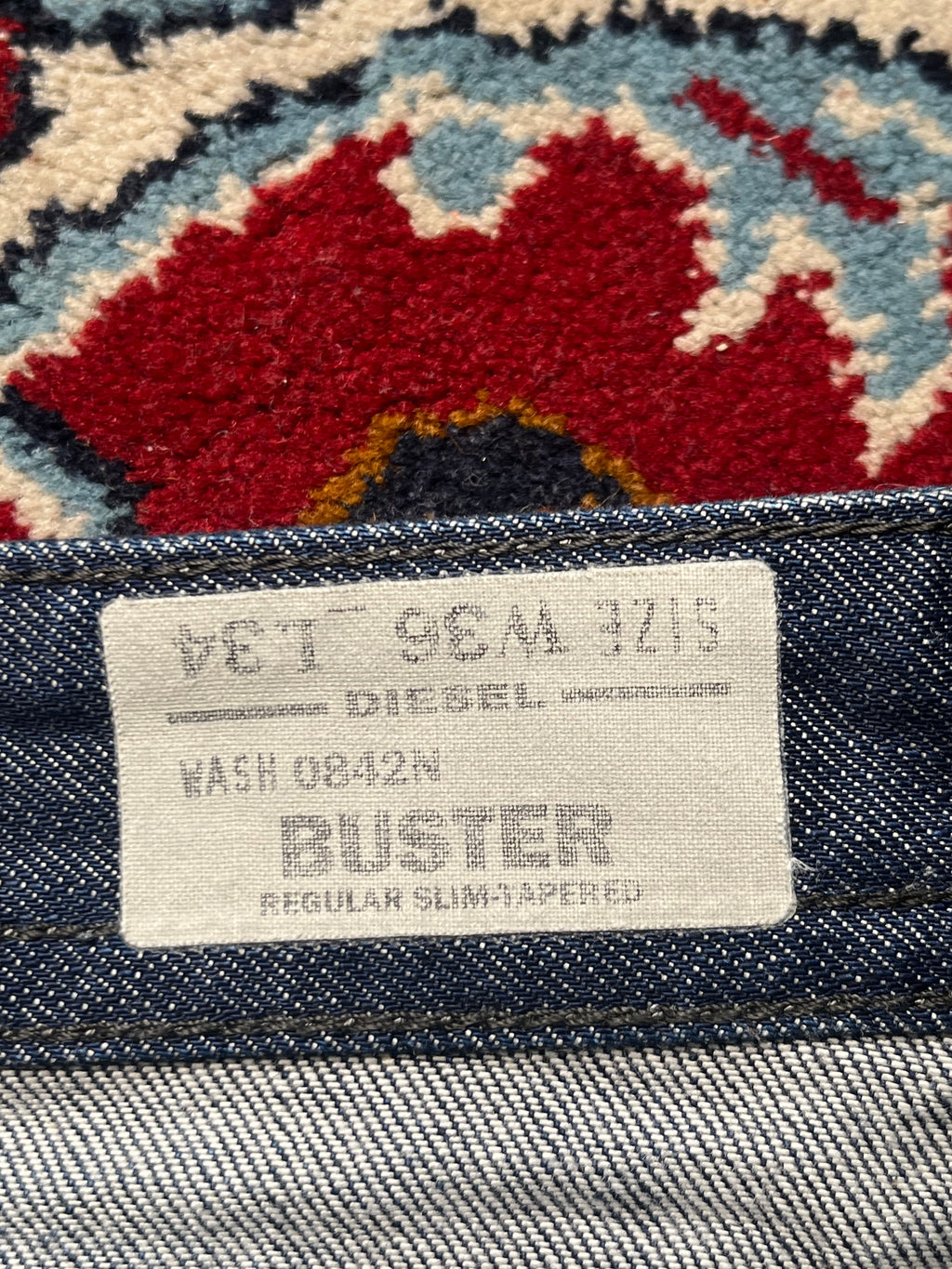 Diesel Buster Regular Fit Tapered Blue Washed JEANS - 38