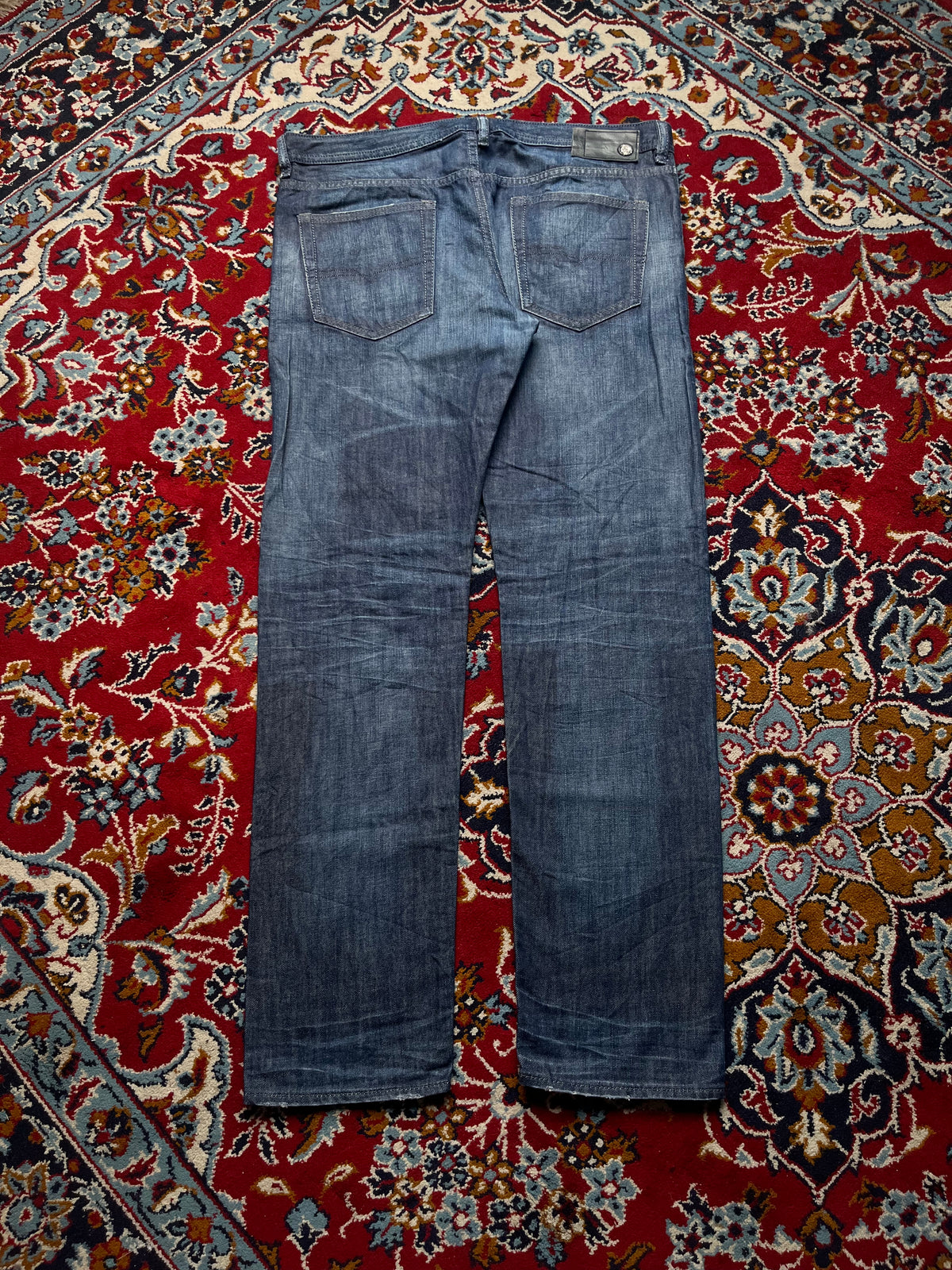 Diesel Buster Regular Fit Tapered Blue Washed JEANS - 38