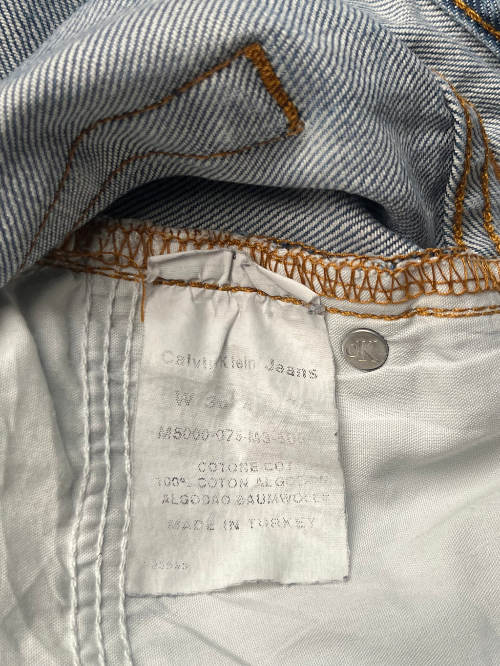 Vintage Calvin Klein Straight Fit Light Washed Jeans - 36