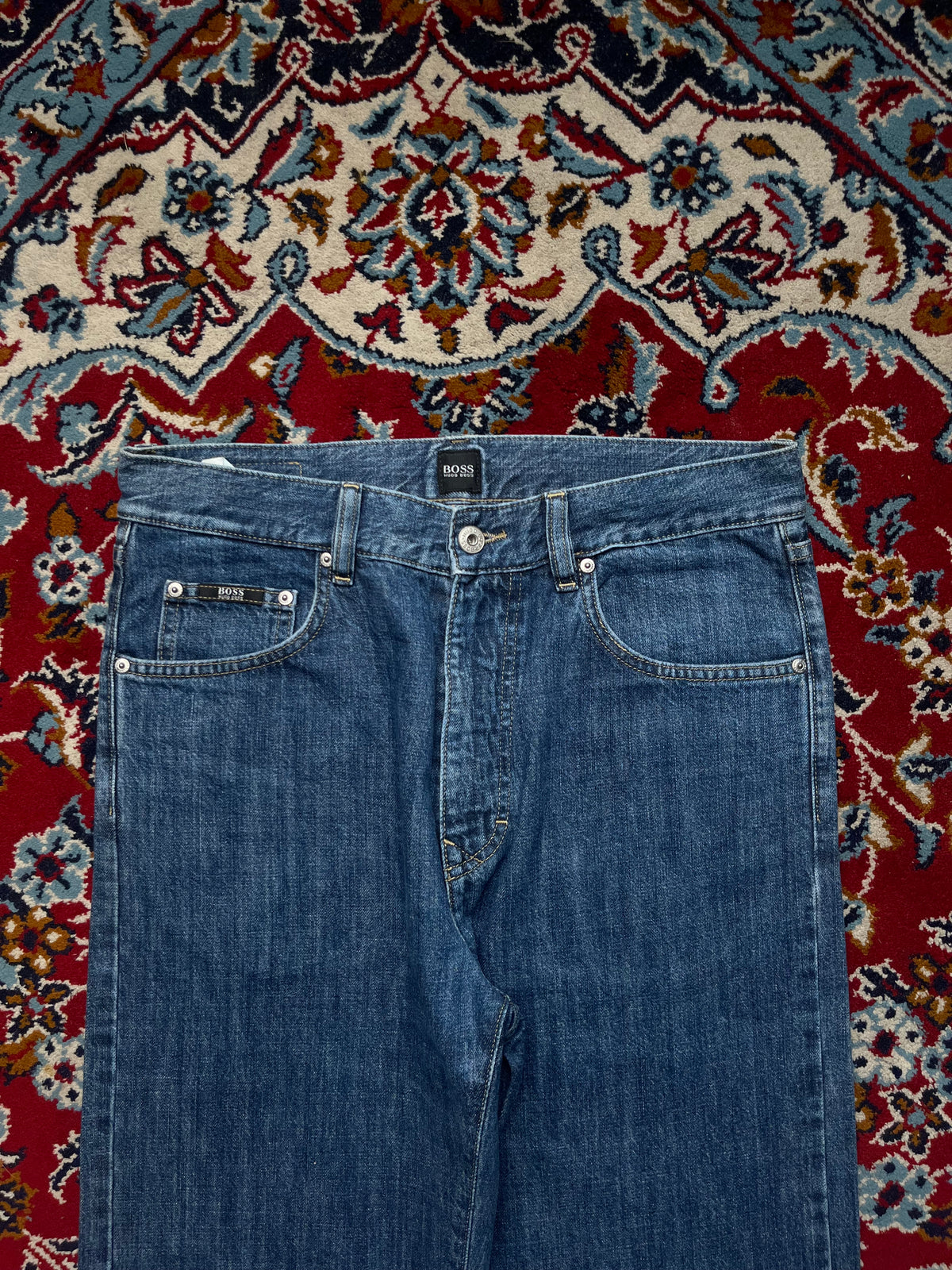 Vintage Hugo Boss Arkansas Straight Fit Medium Washed Jeans - 30
