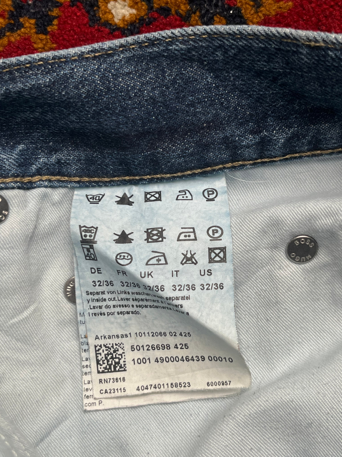 Vintage Hugo Boss Arkansas Straight Fit Medium Washed Jeans - 30