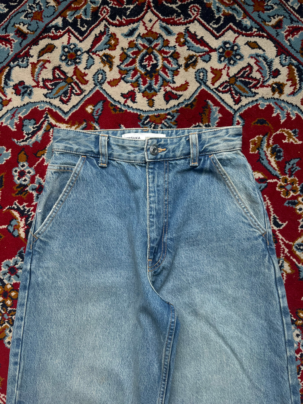 Bershka Distressed Light Washed Balloon Jeans  - 26