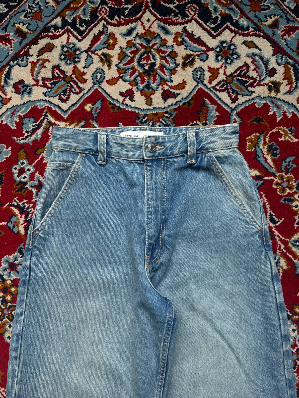 Bershka Distressed Light Washed Balloon Jeans  - 26