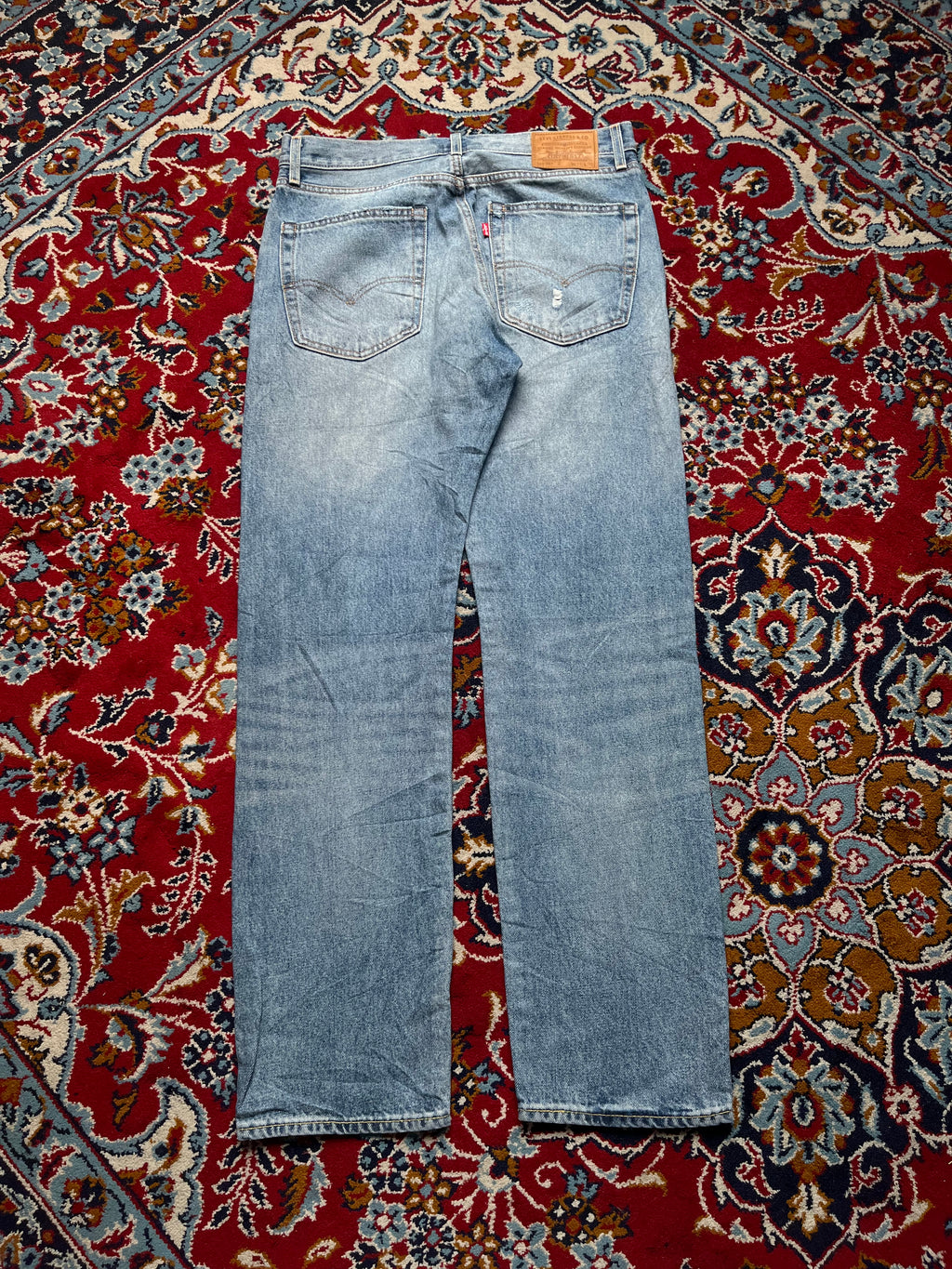 Levi's Premium 551 Z Original Light Washed Distressed Straight Fit Jeans - 32