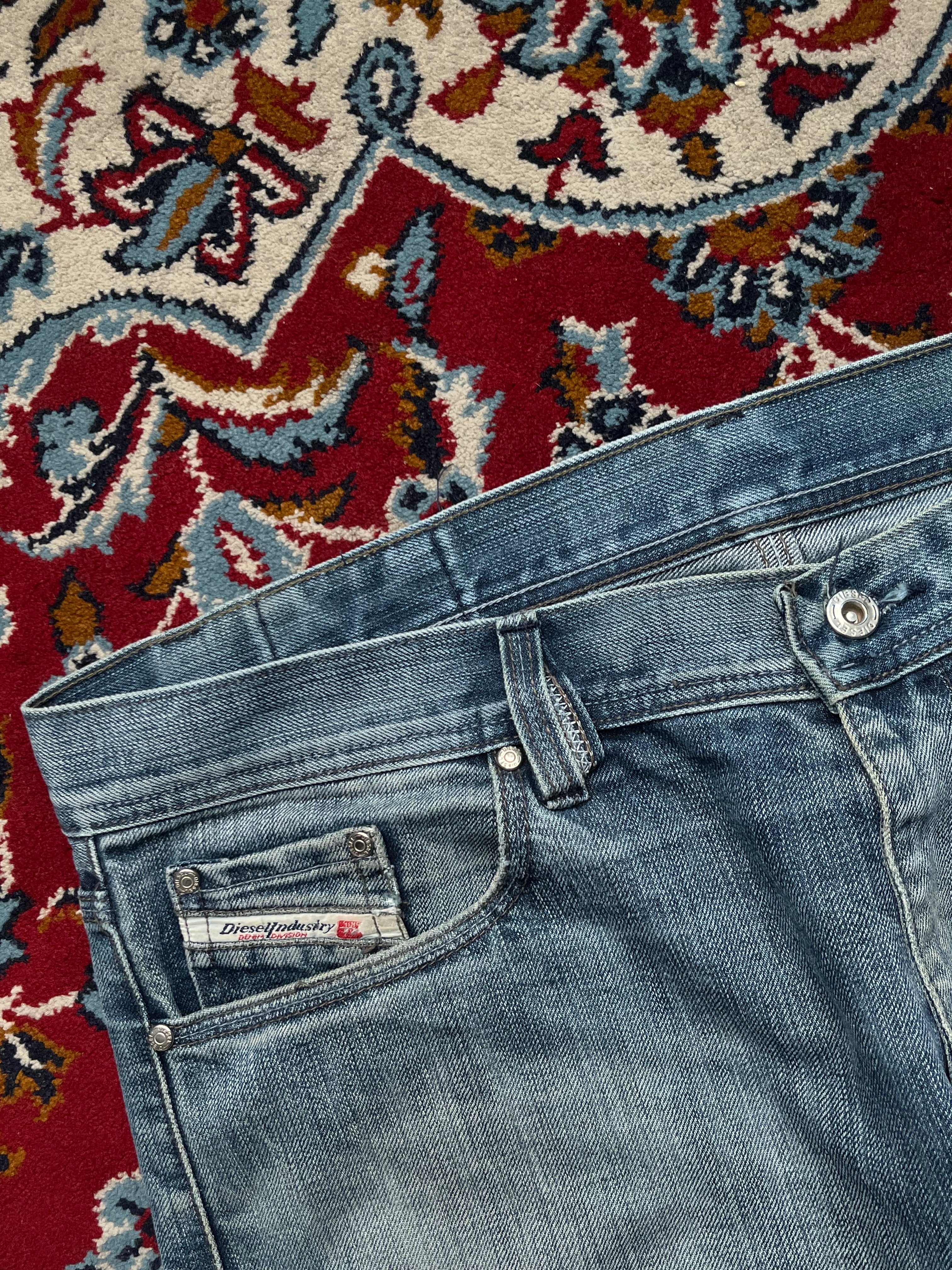 Vintage Diesel Industry Light Washed Straight Fit Jeans - 38