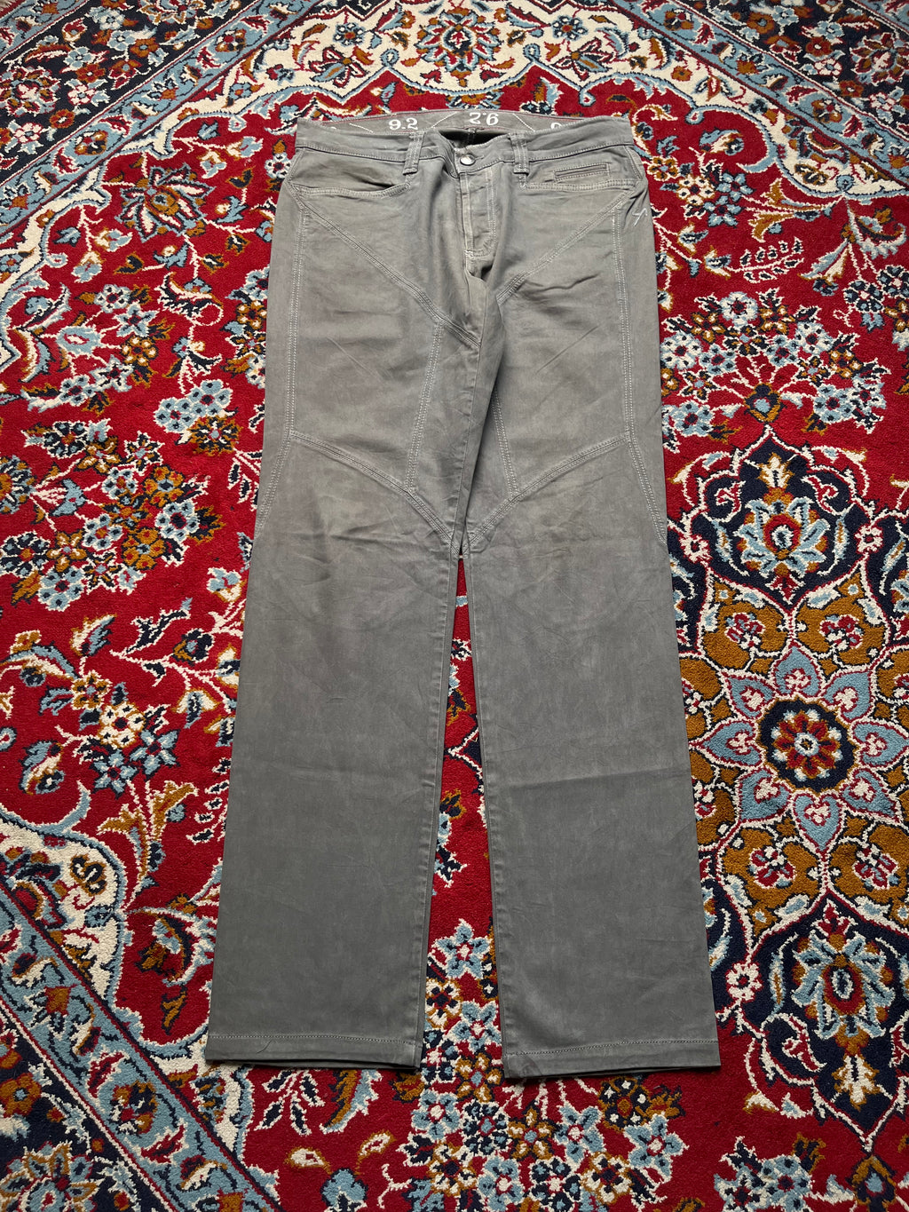 Vintage 9.2 BY CARLO CHIONNA Grey Paneled Straight Fit Pants - 34