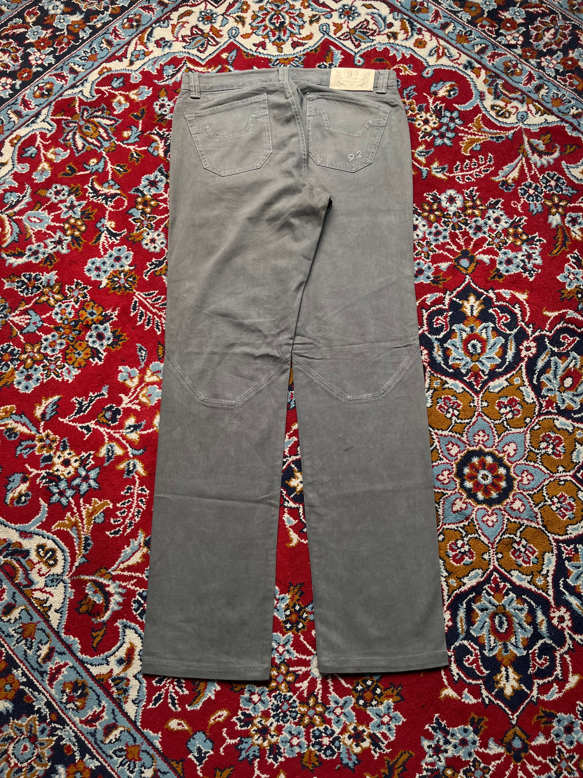 Vintage 9.2 BY CARLO CHIONNA Grey Paneled Straight Fit Pants - 34
