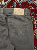 Vintage 9.2 BY CARLO CHIONNA Grey Paneled Straight Fit Pants - 34