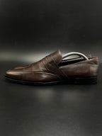 Hugo Boss Dark Brown Leather Penny Loafers - 42.5