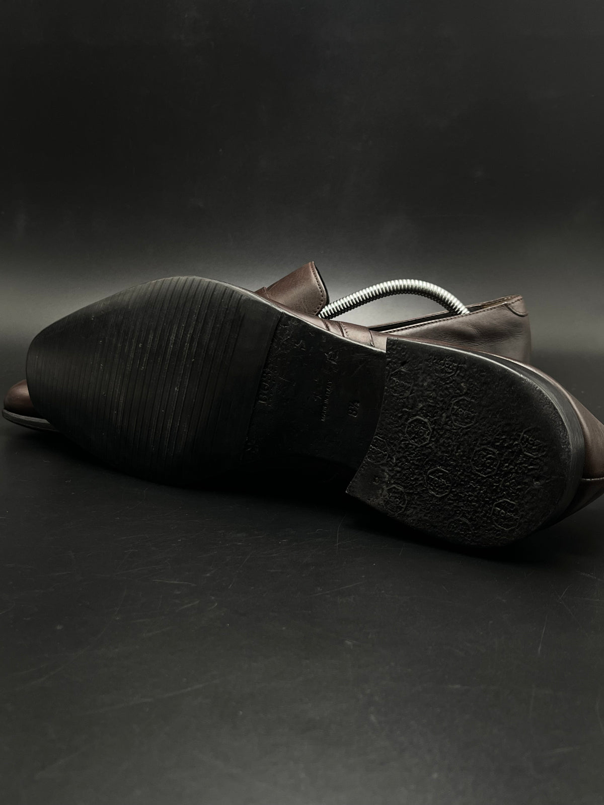 Hugo Boss Dark Brown Leather Penny Loafers - 42.5