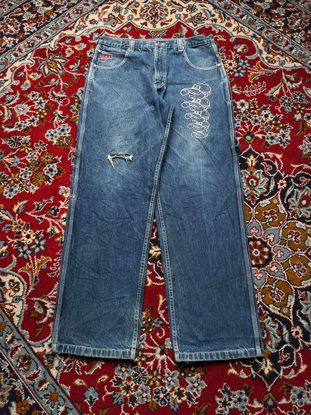 SOHK School of Hard Knocks Vintage Embroidered Baggy JEANS - 34