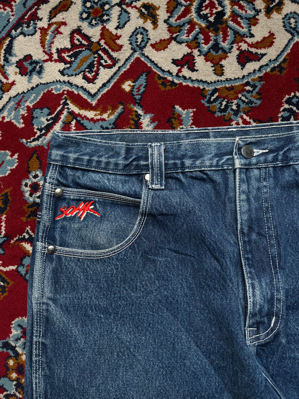 SOHK School of Hard Knocks Vintage Embroidered Baggy JEANS - 34
