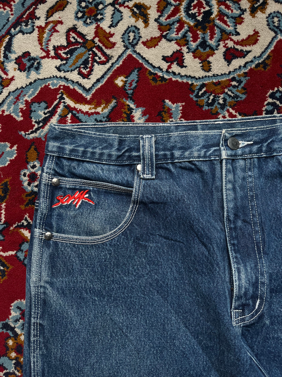 SOHK School of Hard Knocks Vintage Embroidered Baggy JEANS - 34