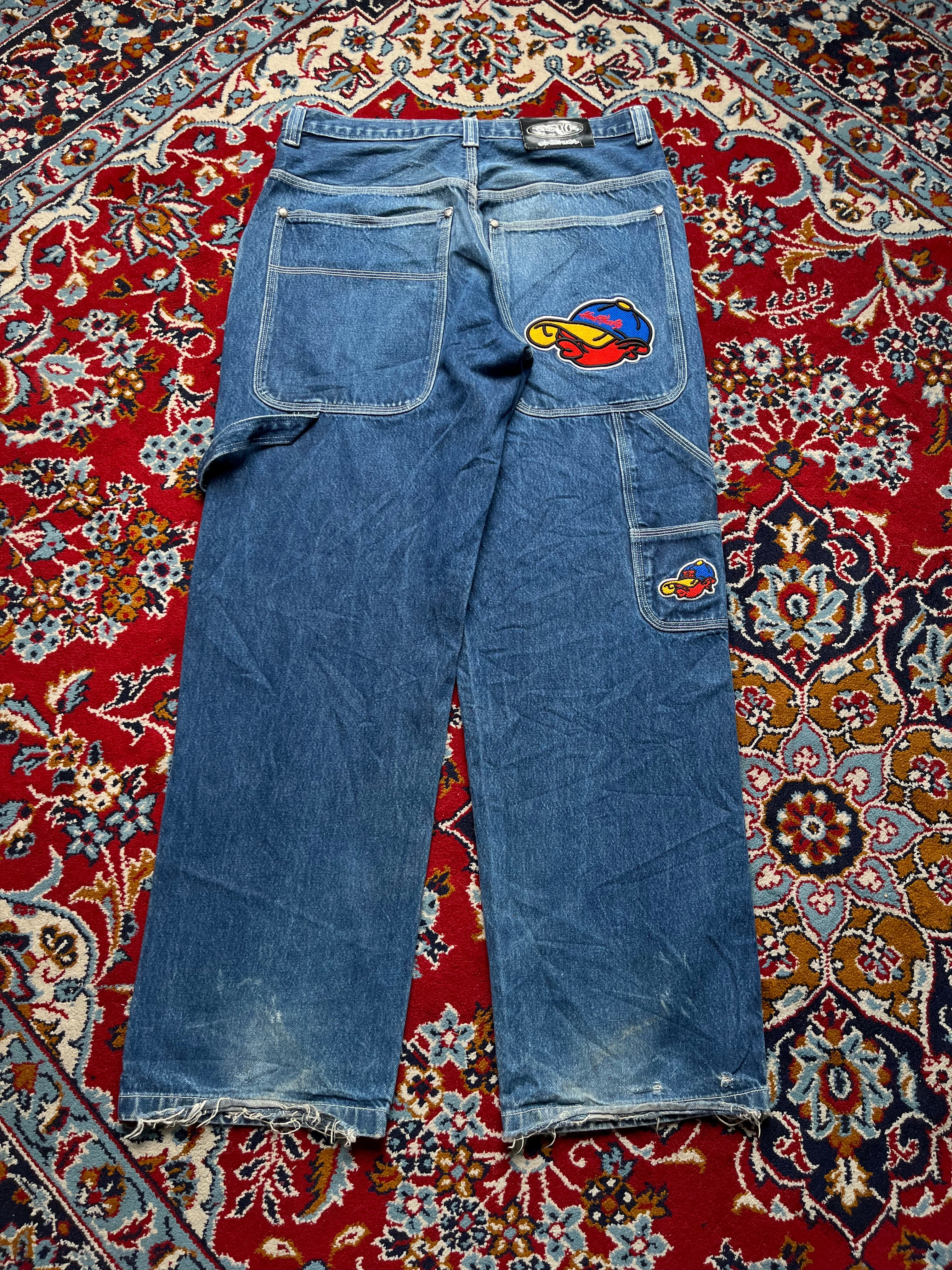 SOHK School of Hard Knocks Vintage Embroidered Baggy JEANS - 34
