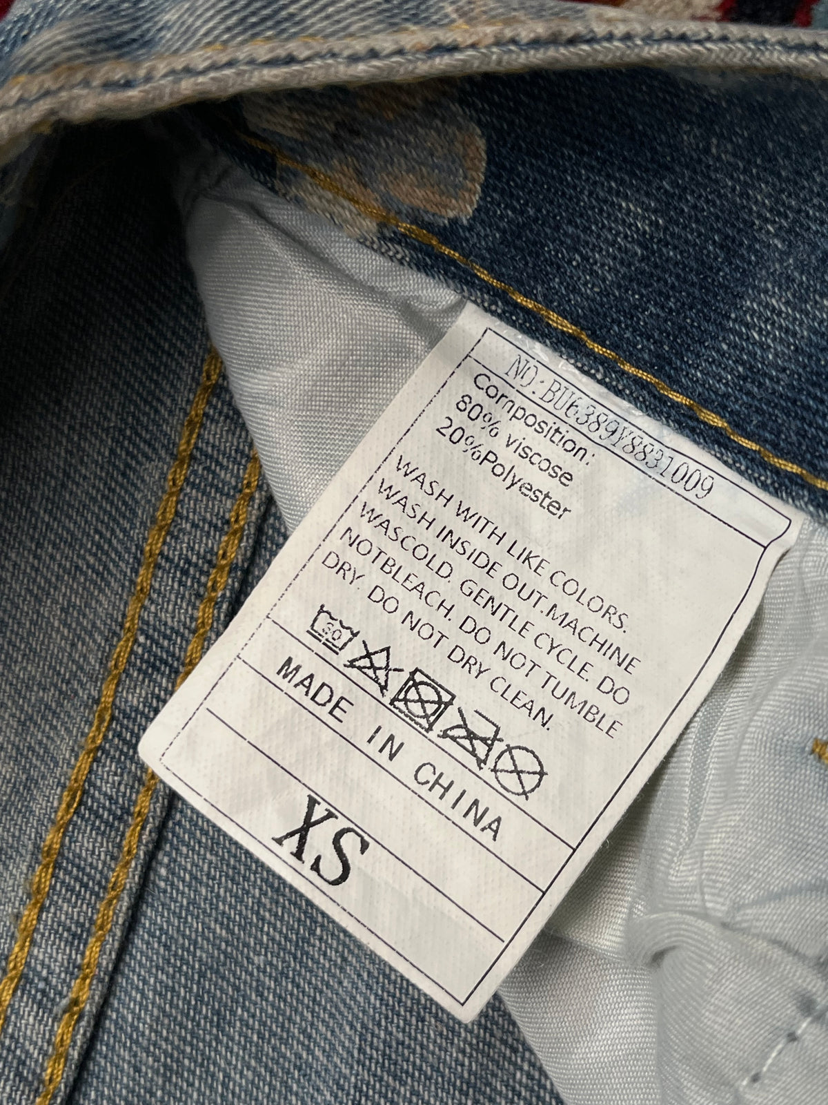 Floral Print Light Washed High Waist Wide Fit JEANS - 24