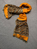 Pashmina Style Animal Print Jacquard Tassel Shawl