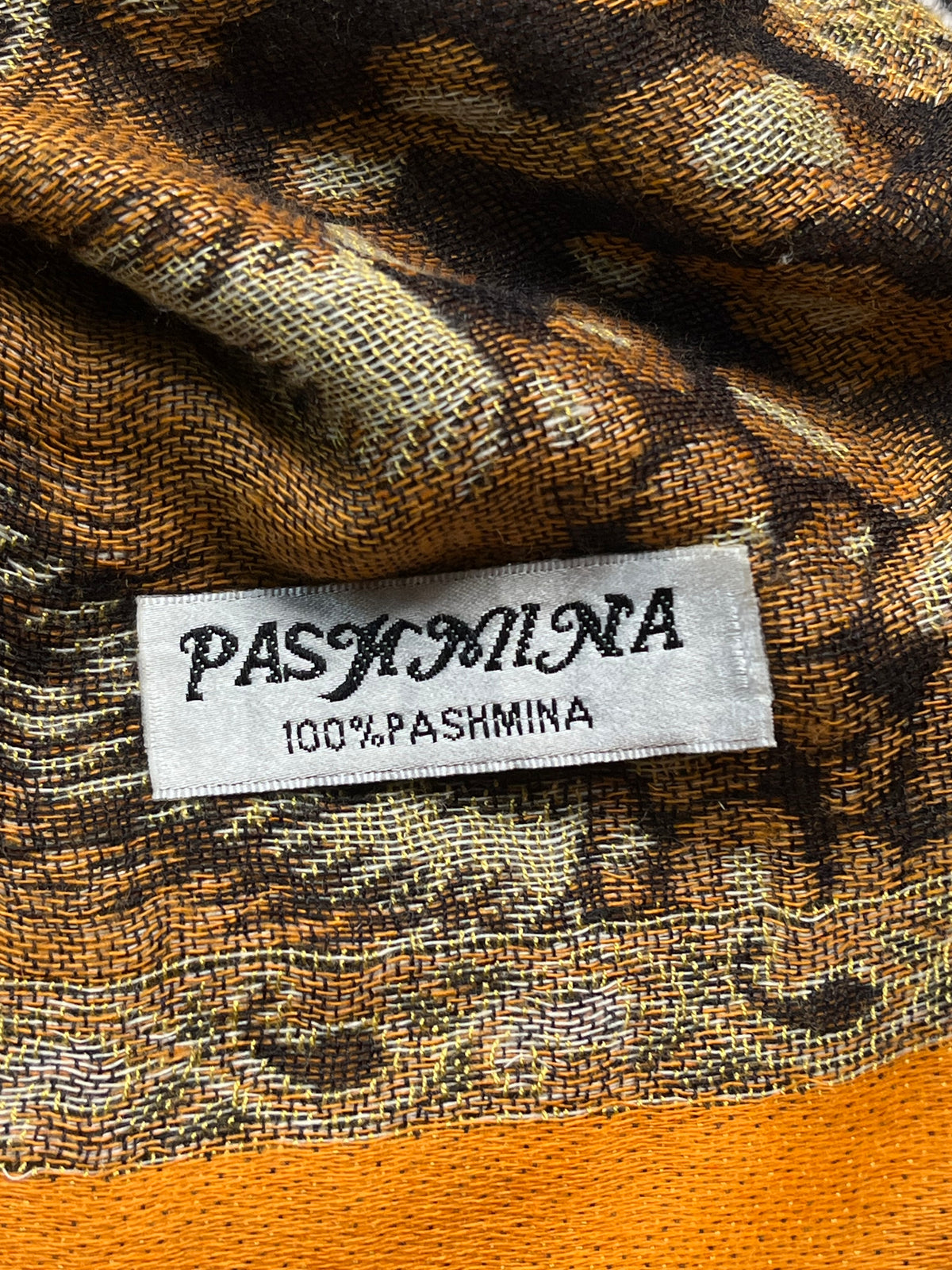 Pashmina Style Animal Print Jacquard Tassel Shawl