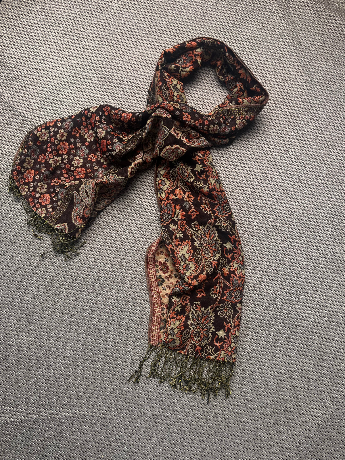 Floral Paisley Cashmere Jacquard Shawl