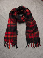 Red & Black Plaid Tartan Wool Warm Muffler