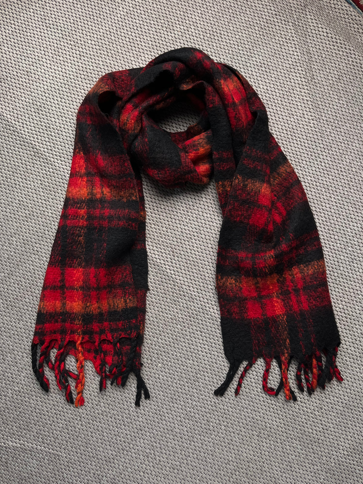 Red & Black Plaid Tartan Wool Warm Muffler