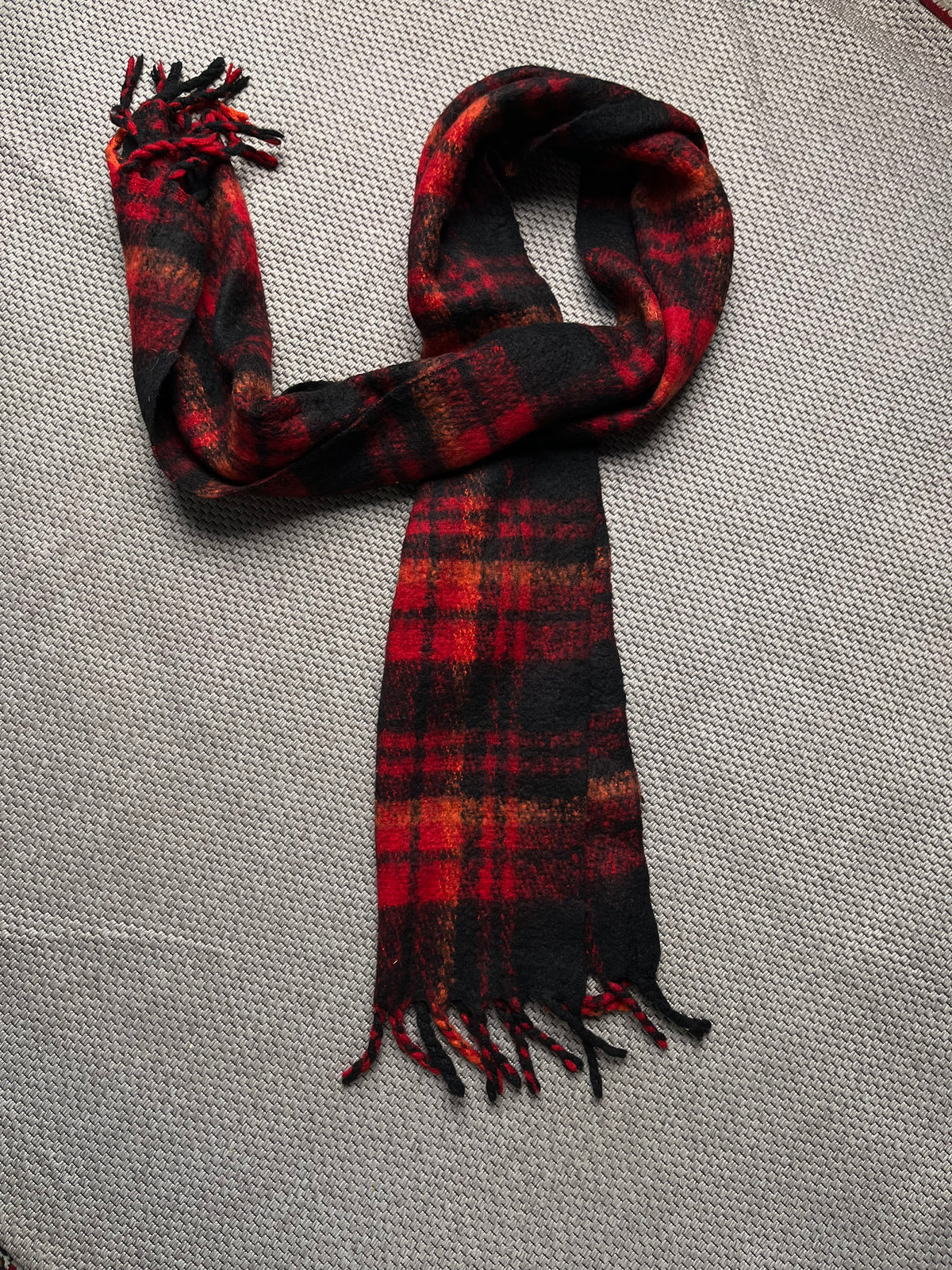 Red & Black Plaid Tartan Wool Warm Muffler