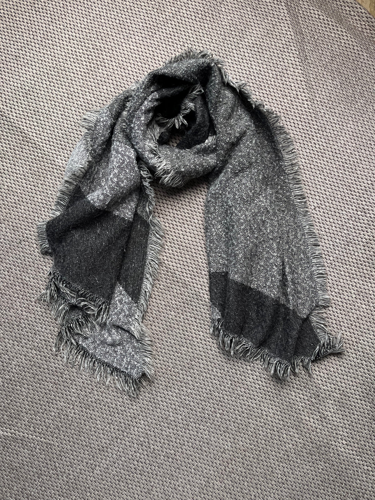 GINA Tricolor Block Textured Knit Scarf