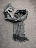 GINA Tricolor Block Textured Knit Scarf