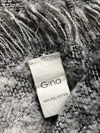 GINA Tricolor Block Textured Knit Scarf